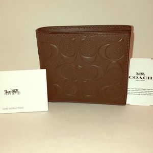 Coach Men’s Compact ID Wallet Mahogany